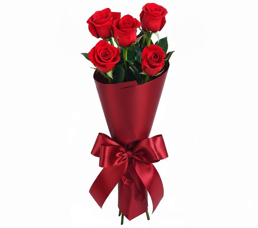 Букет 5 Красных роз Эдлесс Лав в Рамони