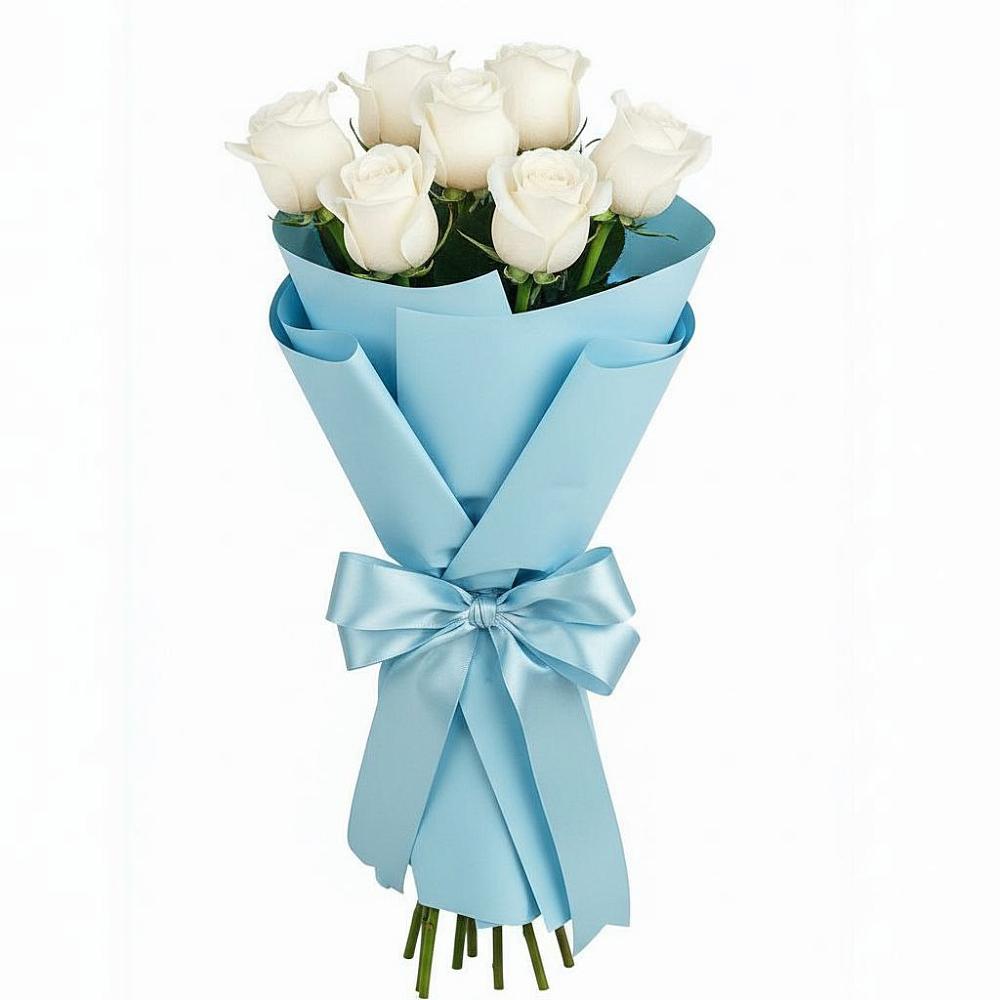 Букет 7 белых роз Проуд в Рамони