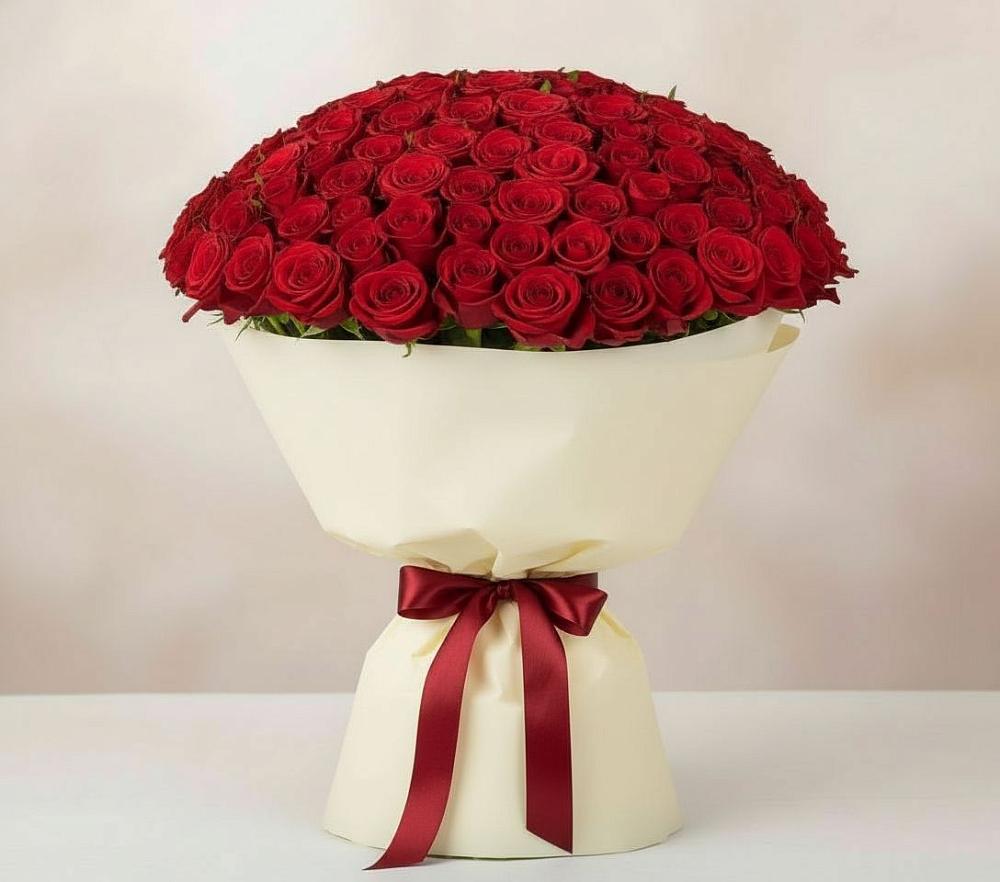 Букет 101 Красная роза Милано в Рамони