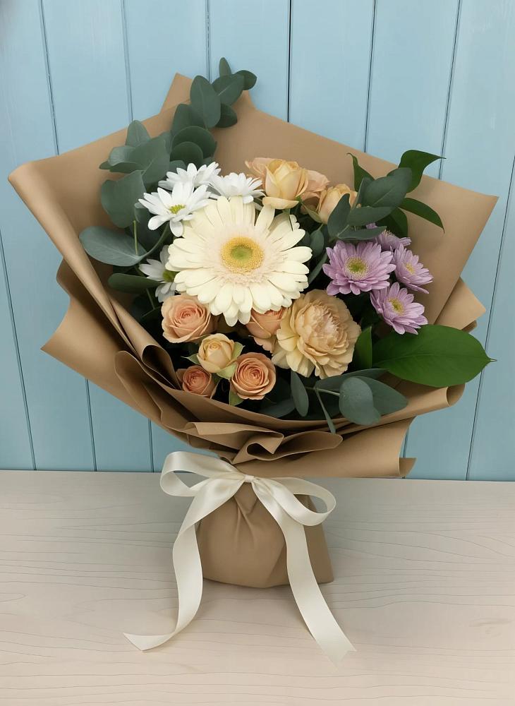 Букет цветов из: Герберы и Хризантемы в Рамони