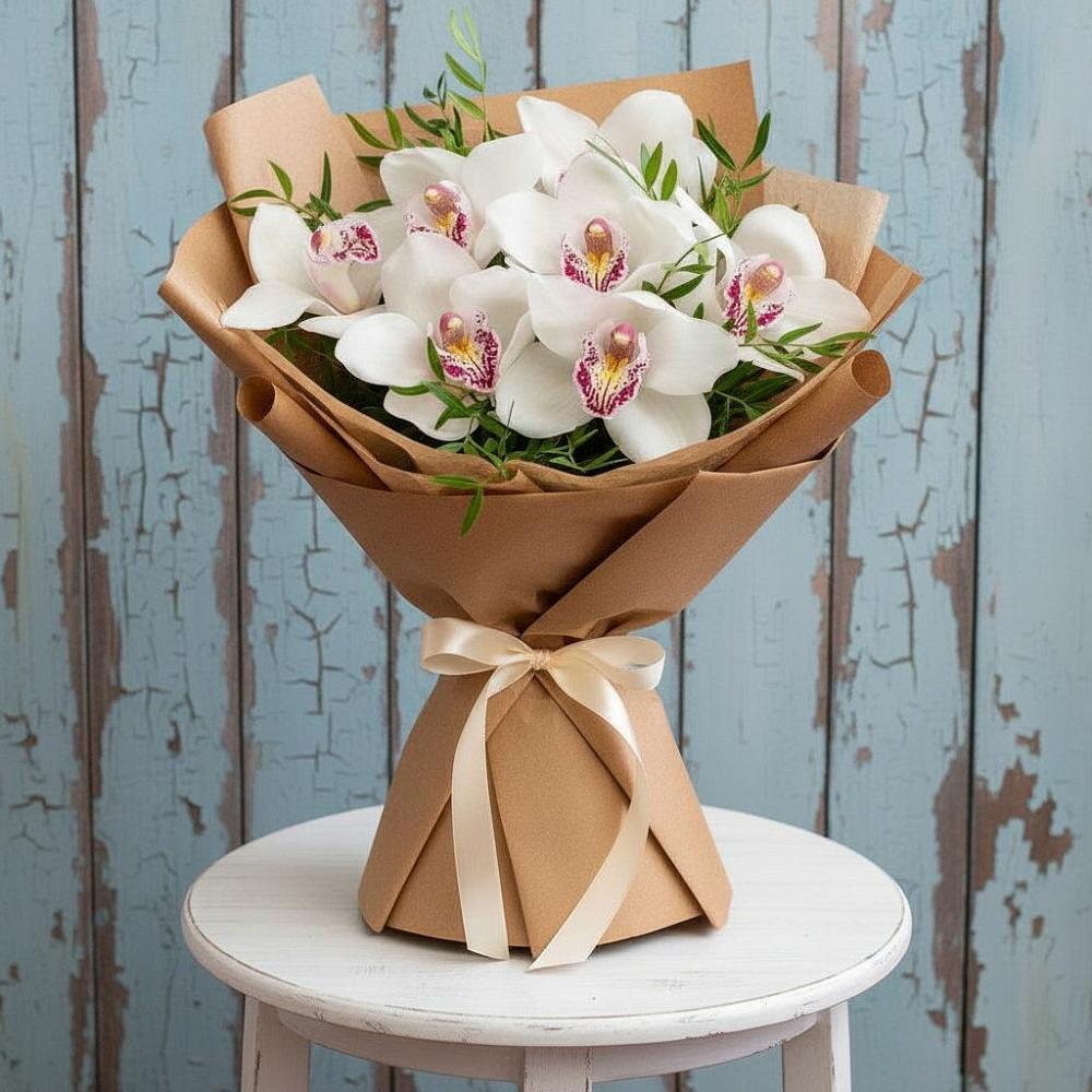 Букет цветов из: Орхидеи и Розы в Рамони