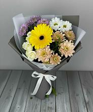 Букет цветов из:  Розы, Герберы и Хризантемы в Рамони