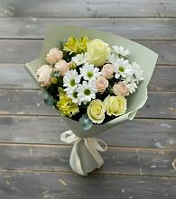 Букет цветов из:  Альстромерии, Розы и Хризантемы в Рамони